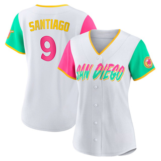 Men's Benito Santiago San Diego Padres Replica White Home Cooperstown  Collection Jersey