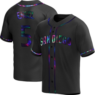 Replica Adam Engel Men's San Diego Padres Alternate Jersey - Black Holographic