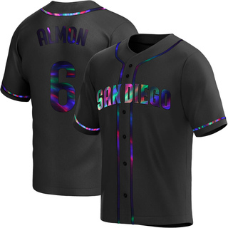 Replica Bill Almon Men's San Diego Padres Alternate Jersey - Black Holographic