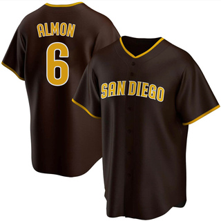 Replica Bill Almon Men's San Diego Padres Road Jersey - Brown